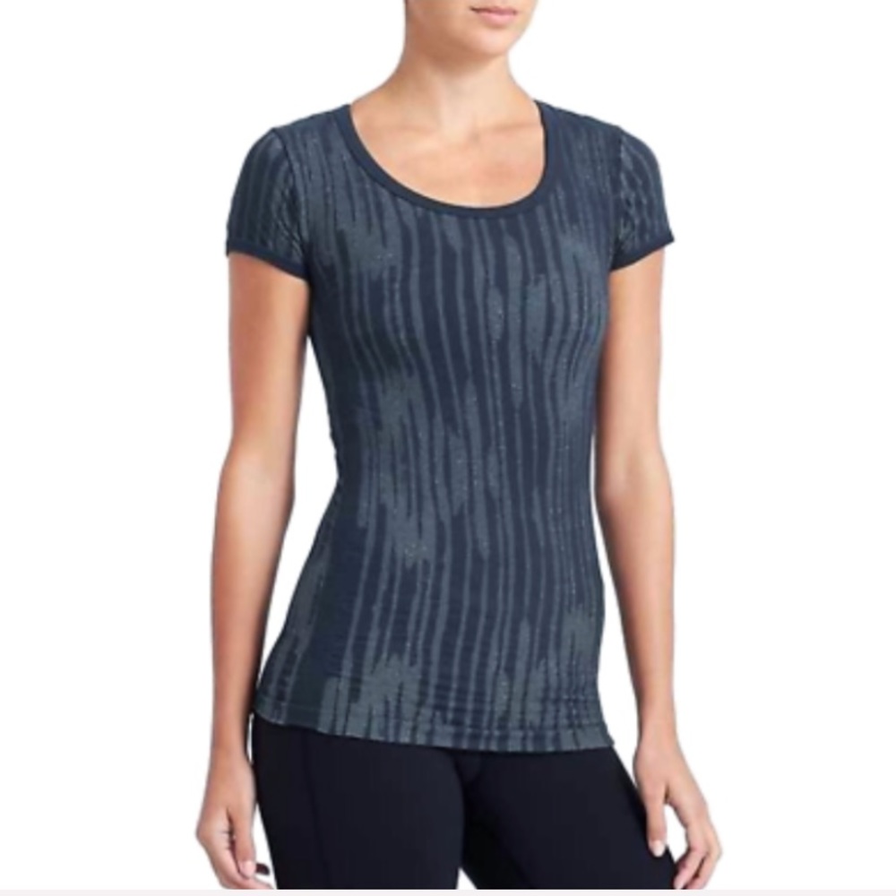 Athleta IKAT Pure Tee Navy T-Shirt